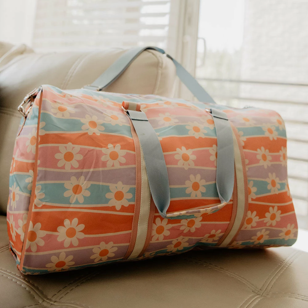 Katydid Daisy Stripes Weekender Duffel Bag 1 Katydid Daisy Stripes Weekender Duffel Bag