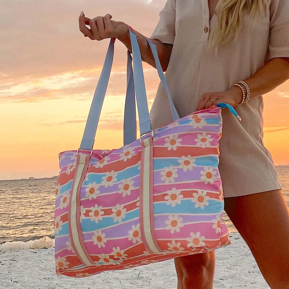 Katydid BAGS, POUCHES & PURSES Daisy Stripes Tote Bag 1 Katydid BAGS, POUCHES & PURSES Daisy Stripes Tote Bag