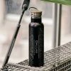 Cyan Castor Pick Your City Engraved Matte Black Bamboo Top Map Bottle