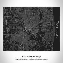 Cyan Castor Engraved Matte Black Bamboo Top Map Bottle - Dallas Drinkware