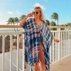 Katydid Navy And White Tie Dye Swimsuit Cover Up