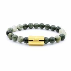Everwood Company Green Line Jasper Beaded Bracelet