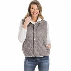 Katydid Quilted Reversible Sherpa Vest With Pockets TEES, TOPS & PULLOVERS