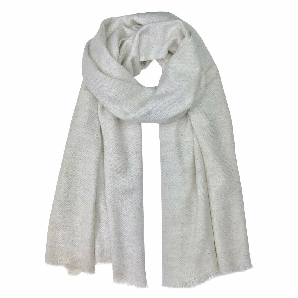 Ariel Pearl Herringbone Cashmere Scarf 1 Ariel Pearl Herringbone Cashmere Scarf