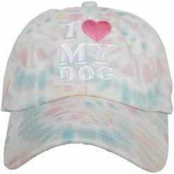 Katydid I Love My Dog Tie Dye Baseball Cap