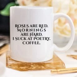 Magenta Shadow TABLE & DRINKWARE Roses Are Red Coffee Mug