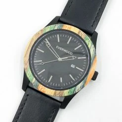 Everwood Company JEWELRY & ACCESSORIES Multi Bamboo & Black Leather Watch 17 Everwood Company JEWELRY & ACCESSORIES Multi Bamboo & Black Leather Watch