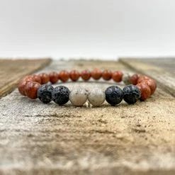 Everwood Company JEWELRY & ACCESSORIES Grey Feldspar, Lava Rock & Rosewood