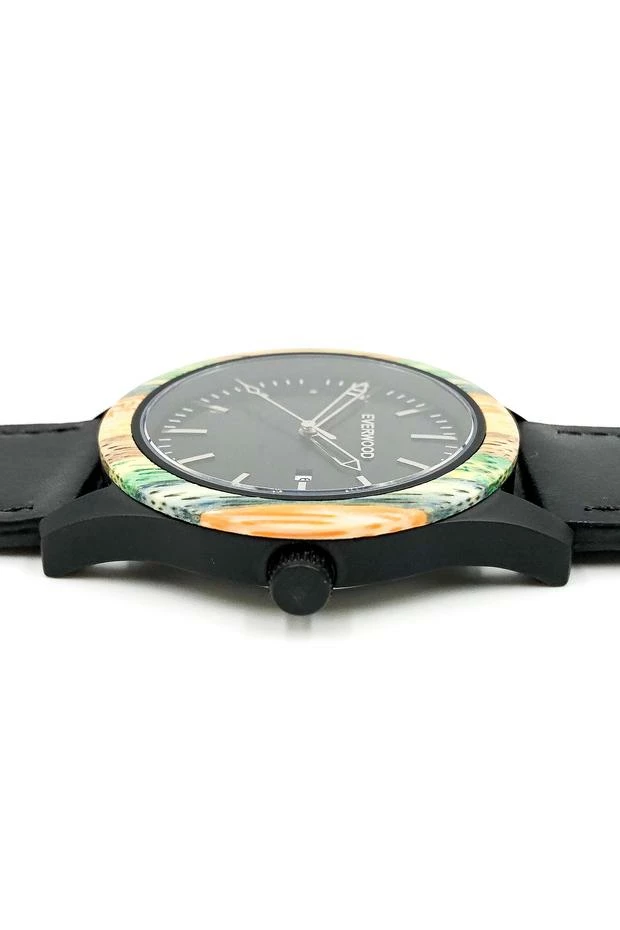 Everwood Company JEWELRY & ACCESSORIES Multi Bamboo & Black Leather Watch 8 Everwood Company JEWELRY & ACCESSORIES Multi Bamboo & Black Leather Watch