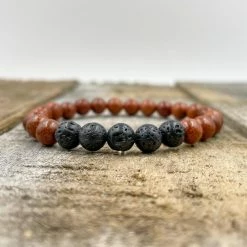 Everwood Company JEWELRY & ACCESSORIES Lava Rock & Rosewood Beaded Bracelet