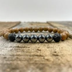 Everwood Company Black Hemalyke & Zebrawood Beaded Bracelet
