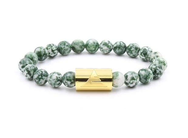 Everwood Company Green Tree Agate Beaded Bracelet 1 Everwood Company Green Tree Agate Beaded Bracelet