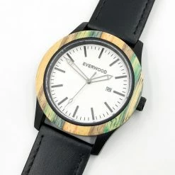 Everwood Company JEWELRY & ACCESSORIES Multi Bamboo & Black Leather Watch 13 Everwood Company JEWELRY & ACCESSORIES Multi Bamboo & Black Leather Watch