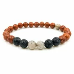Everwood Company JEWELRY & ACCESSORIES Grey Feldspar, Lava Rock & Rosewood