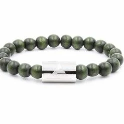 Everwood Company Forest Green Wood Beaded Bracelet