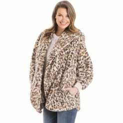 Katydid Tan Leopard Lightweight Body Wrap With Hoodie TEES, TOPS & PULLOVERS