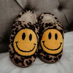Katydid SLIPPERS & FOOTWEAR Leopard Happy Face Slippers