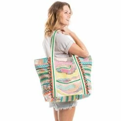 Katydid Green, Yellow, And Orange Seed Bead Tote Bag BAGS, POUCHES & PURSES