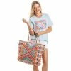 Katydid Orange, Blue, And Pink Tote Bag