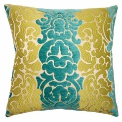 Square Feathers Peacock Grace Throw Pillow
