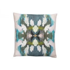 Laura Park Designs Peacock Blue Linen Cotton Pillow BED & SOFA