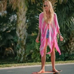 Katydid Hot Pink Tie Dye Swimsuit Cover Up