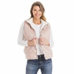 Katydid Quilted Reversible Sherpa Vest With Pockets TEES, TOPS & PULLOVERS