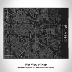 Cyan Castor Engraved Matte Black Bamboo Top Map Bottle - Plano Drinkware