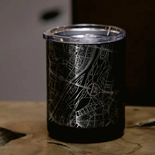 Jace Drinkware Engraved Insulated Matte Black Map Cup - Plano 4 Jace Drinkware Engraved Insulated Matte Black Map Cup - Plano