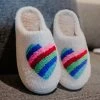 Katydid SLIPPERS & FOOTWEAR Rainbow Heart Fuzzy Valentine Slippers