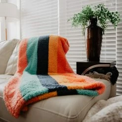 Katydid Rainbow Sherpa Blanket