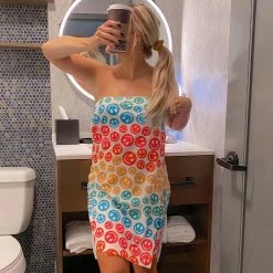 Katydid WOMEN'S LOUNGE & SWIM WEAR Happy Face Towel Wrap