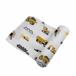 Newcastle Classics KID'S CLOTHING & ACCESSORIES Dump Trucks And Diggers Bamboo Muslin Swaddle