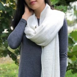 Ariel Pearl Herringbone Cashmere Scarf