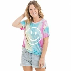 Katydid Happy Face Tie Dye Women's T-Shirt TEES, TOPS & PULLOVERS