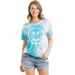 Katydid Happy Face Tie Dye Women's T-Shirt TEES, TOPS & PULLOVERS