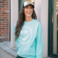Katydid Happy Face Corded Sweatshirt TEES, TOPS & PULLOVERS