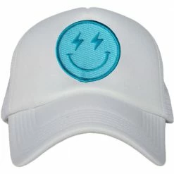 Katydid Turquoise Lightning Happy Face Foam Trucker Hat CAPS & HATS 7 Katydid Turquoise Lightning Happy Face Foam Trucker Hat CAPS & HATS