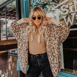 Katydid Tan Leopard Lightweight Body Wrap With Hoodie TEES, TOPS & PULLOVERS