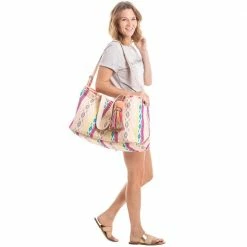 Katydid Coral And Yellow Weekender Bag BAGS, POUCHES & PURSES