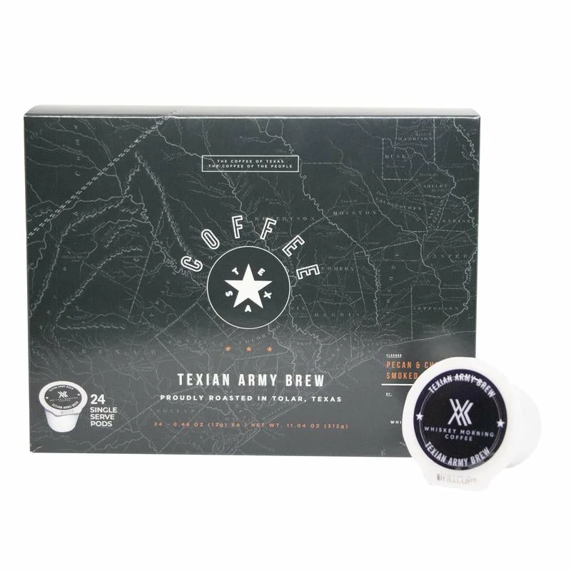 Whiskey Morning Coffee Texian Army Brew Coffee Single Serve Pods PERSONAL PAMPERING 1 Whiskey Morning Coffee Texian Army Brew Coffee Single Serve Pods PERSONAL PAMPERING