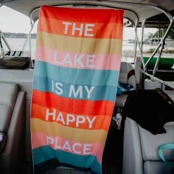Katydid The Lake Is My Happy Place Quick Dry Beach Towel PERSONAL PAMPERING