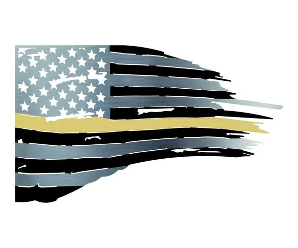 Precision Metal Art Window, Wall & Art Thin Line Tattered Flag 3 Precision Metal Art Window, Wall & Art Thin Line Tattered Flag