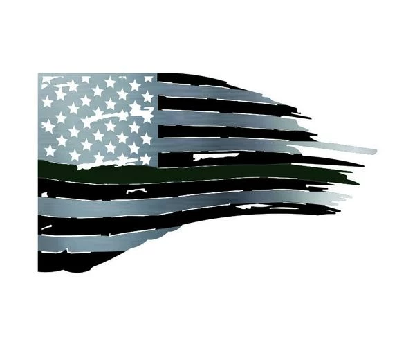 Precision Metal Art Window, Wall & Art Thin Line Tattered Flag 5 Precision Metal Art Window, Wall & Art Thin Line Tattered Flag