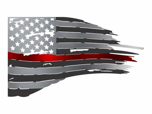 Precision Metal Art Window, Wall & Art Thin Line Tattered Flag 4 Precision Metal Art Window, Wall & Art Thin Line Tattered Flag