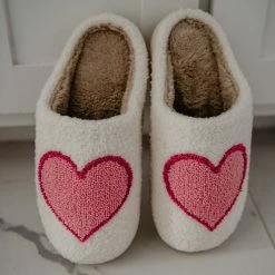 Katydid Pink And Red Heart Valentine Slippers