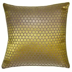 Square Feathers Verde Honeycomb Throw Pillow BED & SOFA