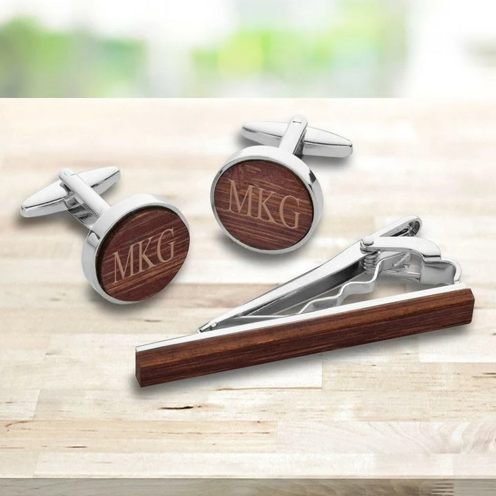 JDS Walnut Cufflinks And Tie Bar Set MENSWEAR & ESSENTIALS 1 JDS Walnut Cufflinks And Tie Bar Set MENSWEAR & ESSENTIALS
