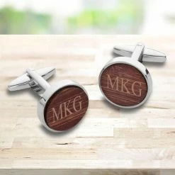 JDS MENSWEAR & ESSENTIALS Wooden Walnut Cufflinks