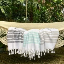 Ariel Herringbone Stripe Turkish Towel